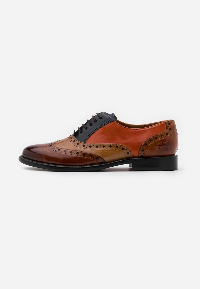 Melvin & Hamilton Femme SELINA Derbies Cognac/sand/marine/winter Orange 4 Melvin & Hamilton Femme SELINA Derbies Cognac/sand/marine/winter Orange – Image 2