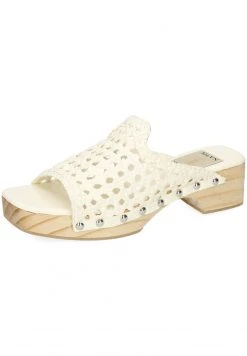 Melvin & Hamilton MARIA GOAT RIVETS Mules White Femme -Melvin & Hamilton Soldes 1a1dba2d9f7a47448723596279c4b84f