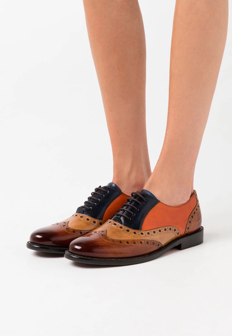 Melvin & Hamilton Femme SELINA Derbies Cognac/sand/marine/winter Orange 3 Melvin & Hamilton Femme SELINA Derbies Cognac/sand/marine/winter Orange