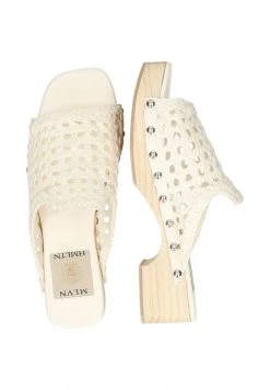 Melvin & Hamilton MARIA GOAT RIVETS Mules White Femme -Melvin & Hamilton Soldes 9e913157fbf24b02af8331ed63c2ef69