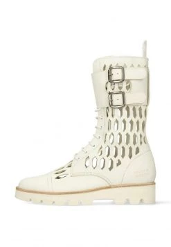 Melvin & Hamilton Femme SELINA FLEX LASERCUT Bottes à Lacets White