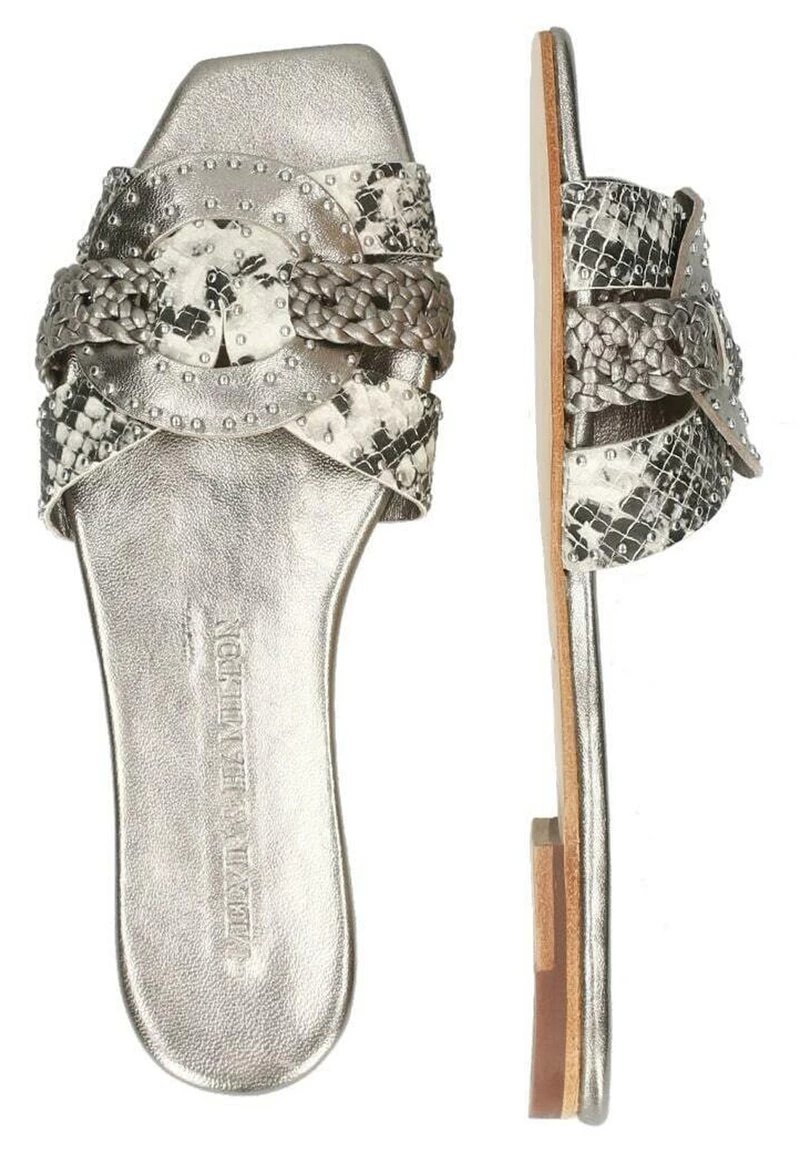 Melvin & Hamilton Femme SANDRINE NAPPA TALCA ALUMINUM RIVETS SNAKE Mules Grey 6 Melvin & Hamilton Femme SANDRINE NAPPA TALCA ALUMINUM RIVETS SNAKE Mules Grey – Image 4